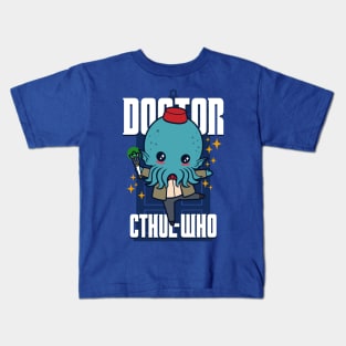 Cute Kawaii Time Travelling Cthulhu Monster Kids T-Shirt